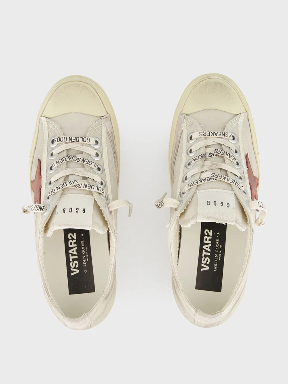 White V-Star 2 Sneakers with Red Star