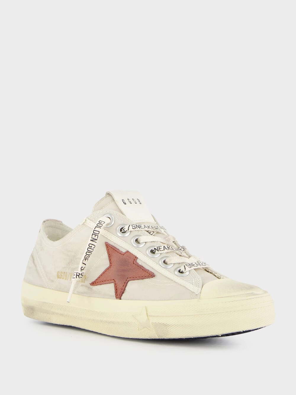 White V-Star 2 Sneakers with Red Star