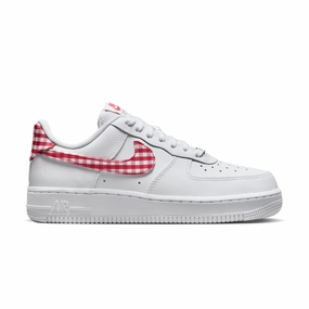 Wmns Air Force 1 07 'Gingham Red' Mens Shoes clearance