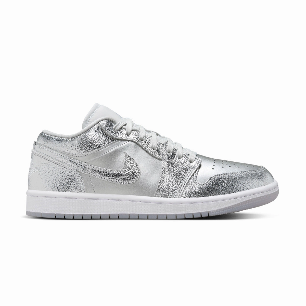 Wmns Air Jordan 1 Low SE 'Metallic Silver' Fashion Shoes for Women