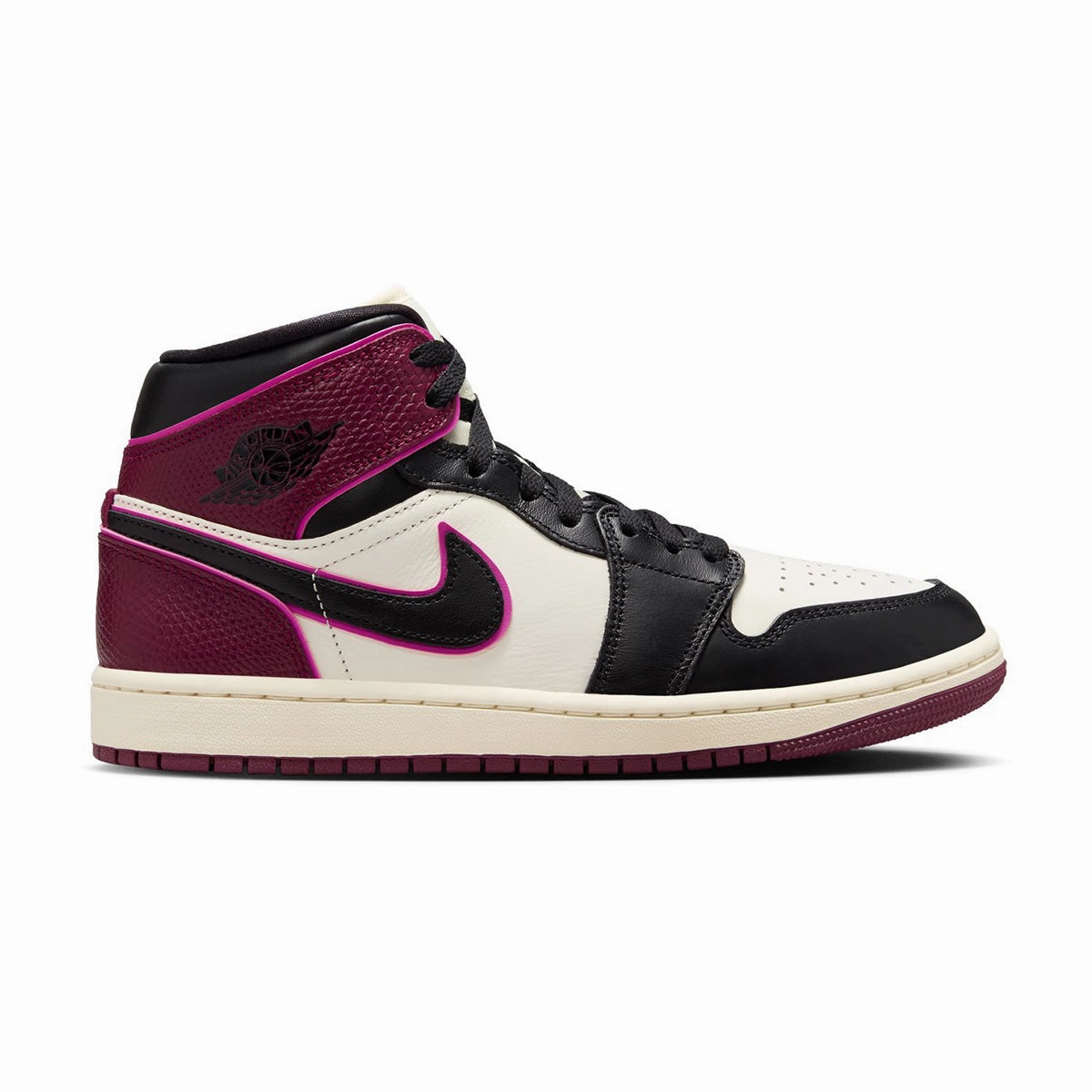 Wmns Air Jordan 1 Mid SE 'Sail Bordeaux' Affordable Women Footwear