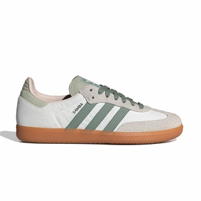 Wmns Samba OG 'White Silver Green' Fashion Shoes for Women
