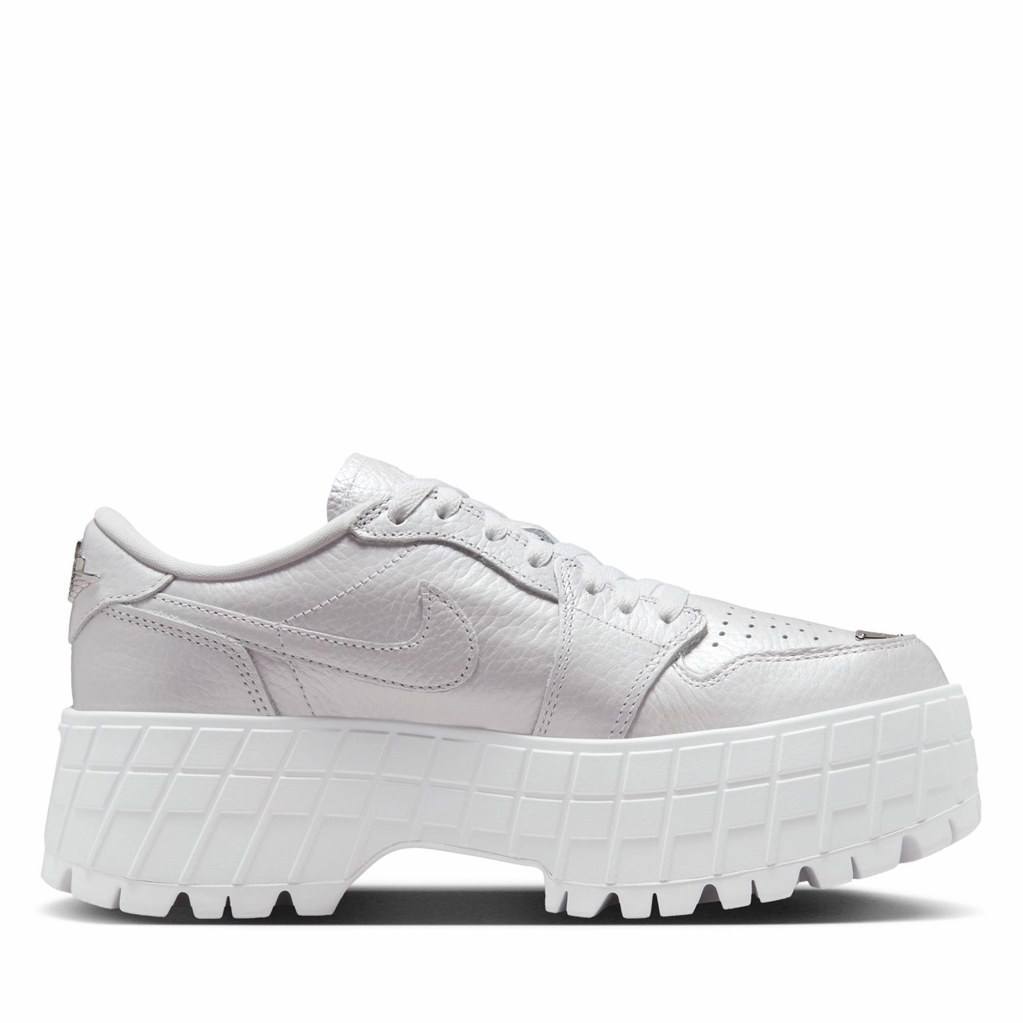 Women's Air Jordan 1 Brooklyn Low - White/Metallic Silver