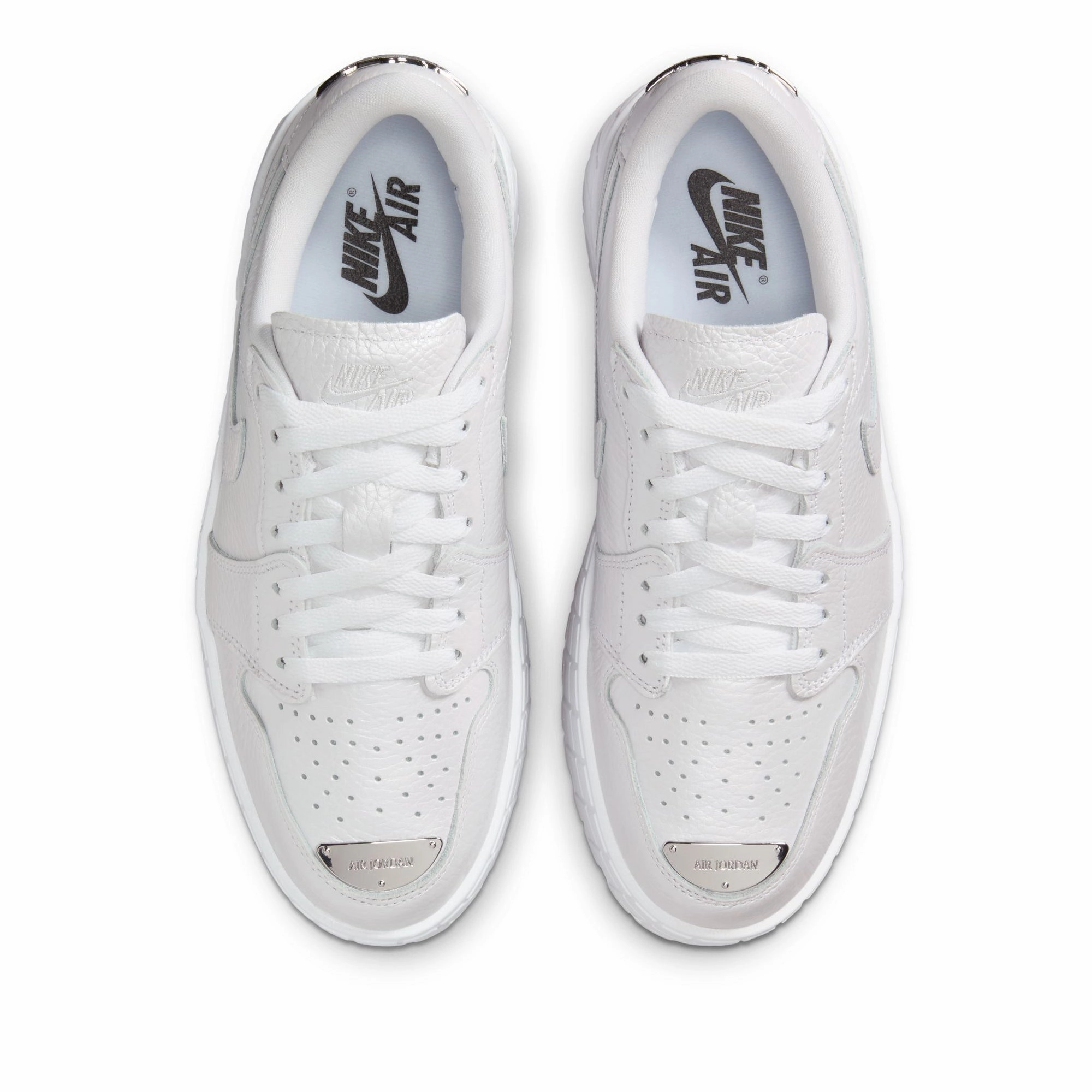 Women's Air Jordan 1 Brooklyn Low - White/Metallic Silver
