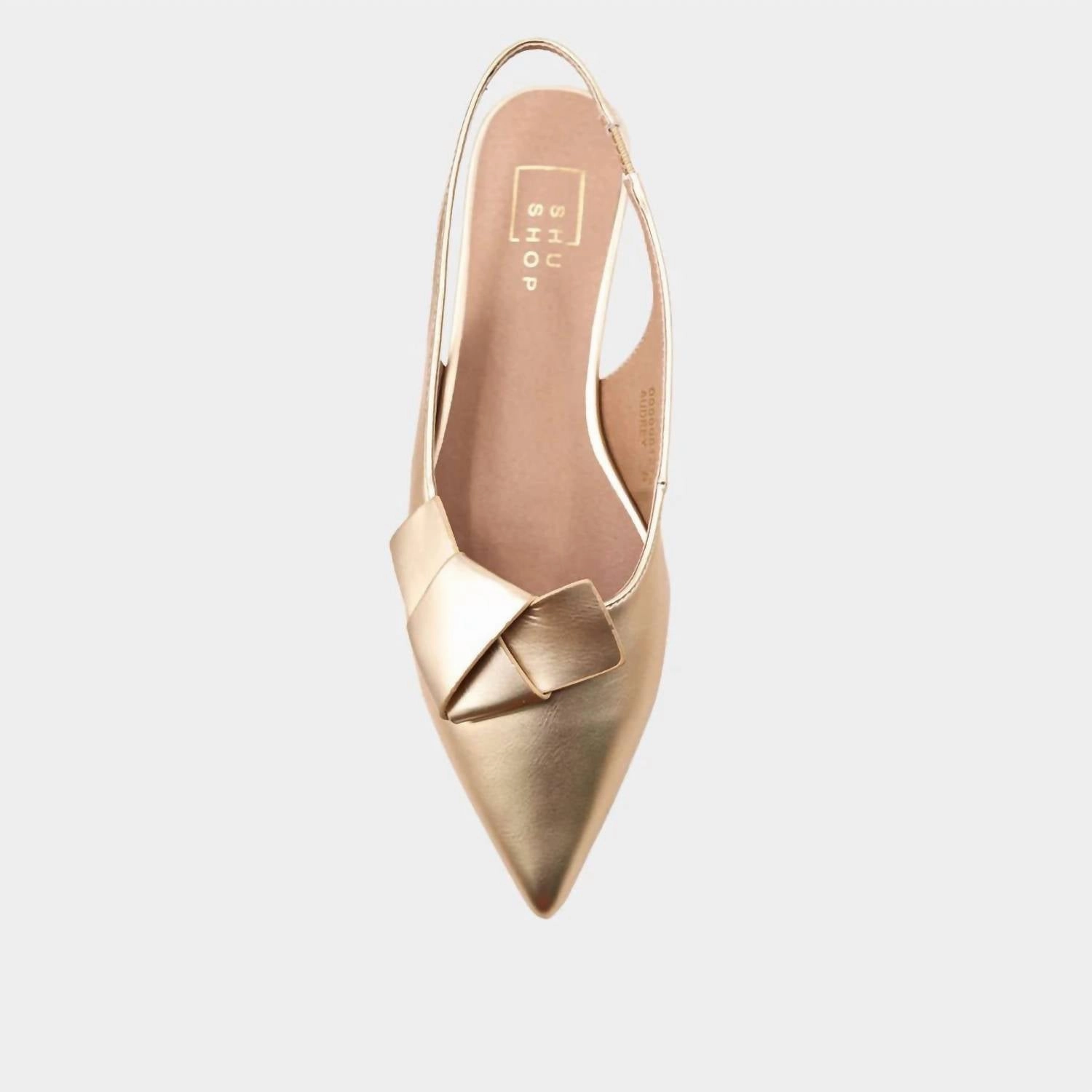 Women's Audrey Slingbacks Flats In Gold