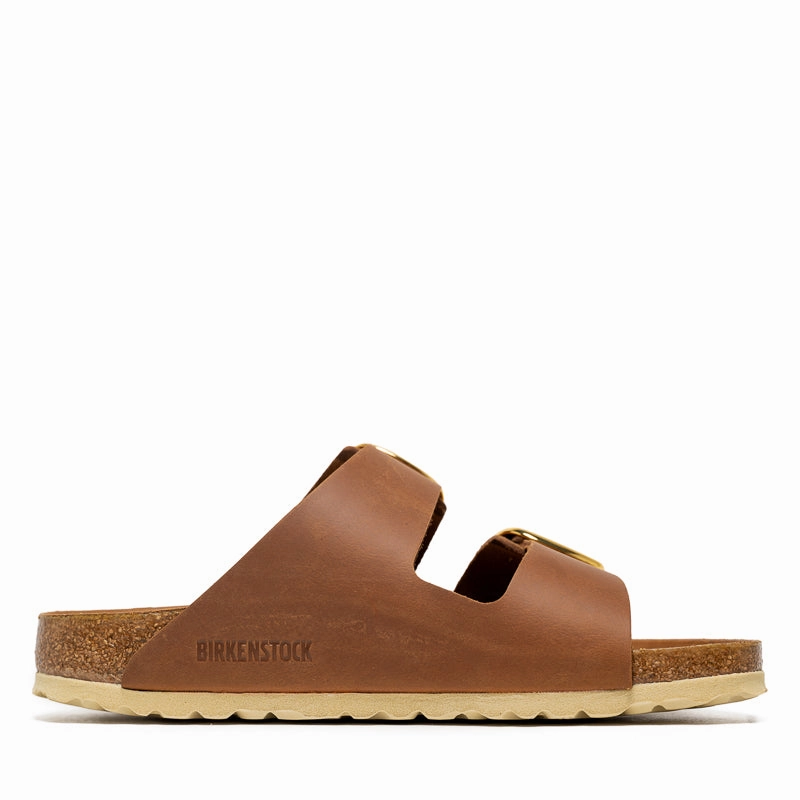 Women's Birkenstock Arizona Big Buckle Oiled Leather - Cognac