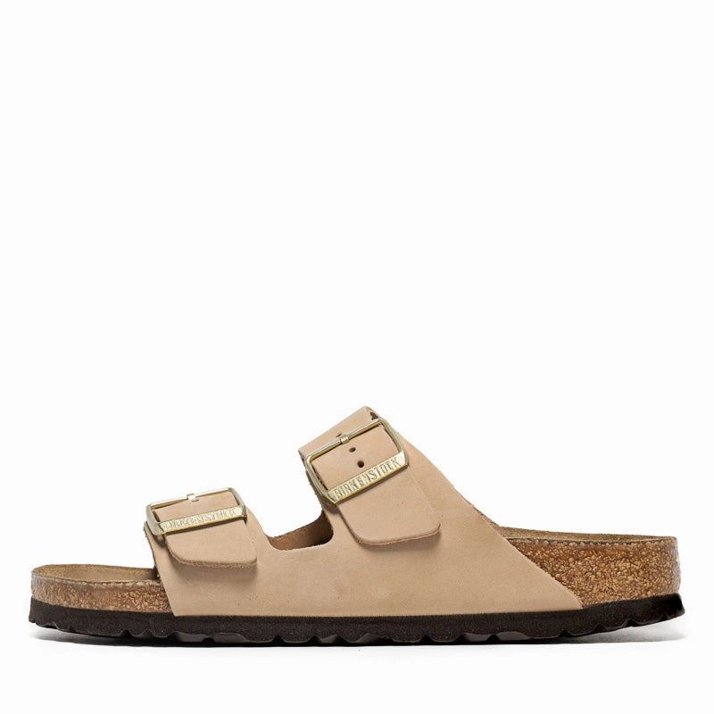 Women's Birkenstock Arizona Soft Footbed Nubuck - Sandcastle Womens Shoes outlet price