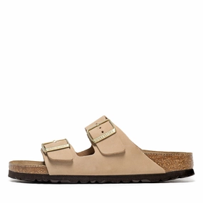 Women's Birkenstock Arizona Soft Footbed Nubuck - Sandcastle Womens Shoes outlet price