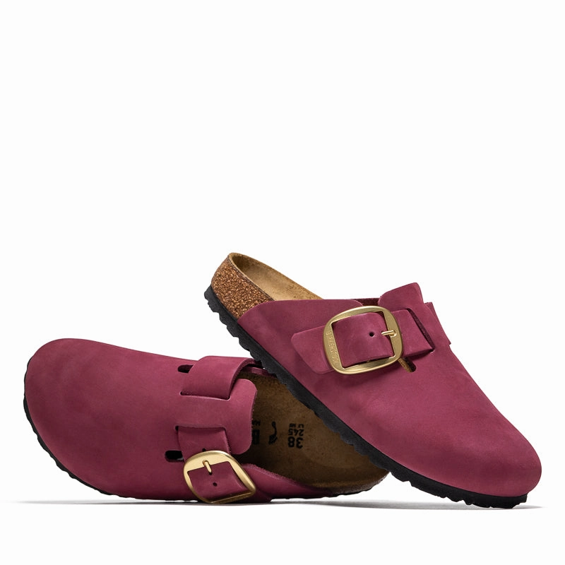 Women's Birkenstock Boston Big Buckle Nubuck - Berry Crush