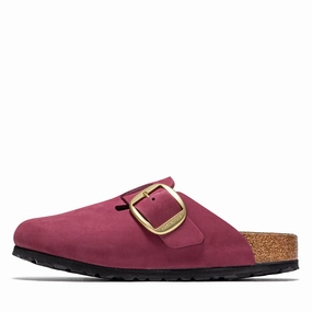 Women's Birkenstock Boston Big Buckle Nubuck - Berry Crush Womens Shoes outlet price