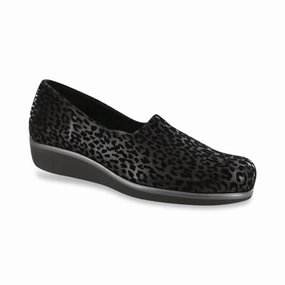 Women's Bliss Slip On Wedge - Double Wide In Black Leopard Womens Casual Flats sale
