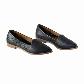 Women's Brandy Flat Shoes In Navy Comfy Women Flats under $50