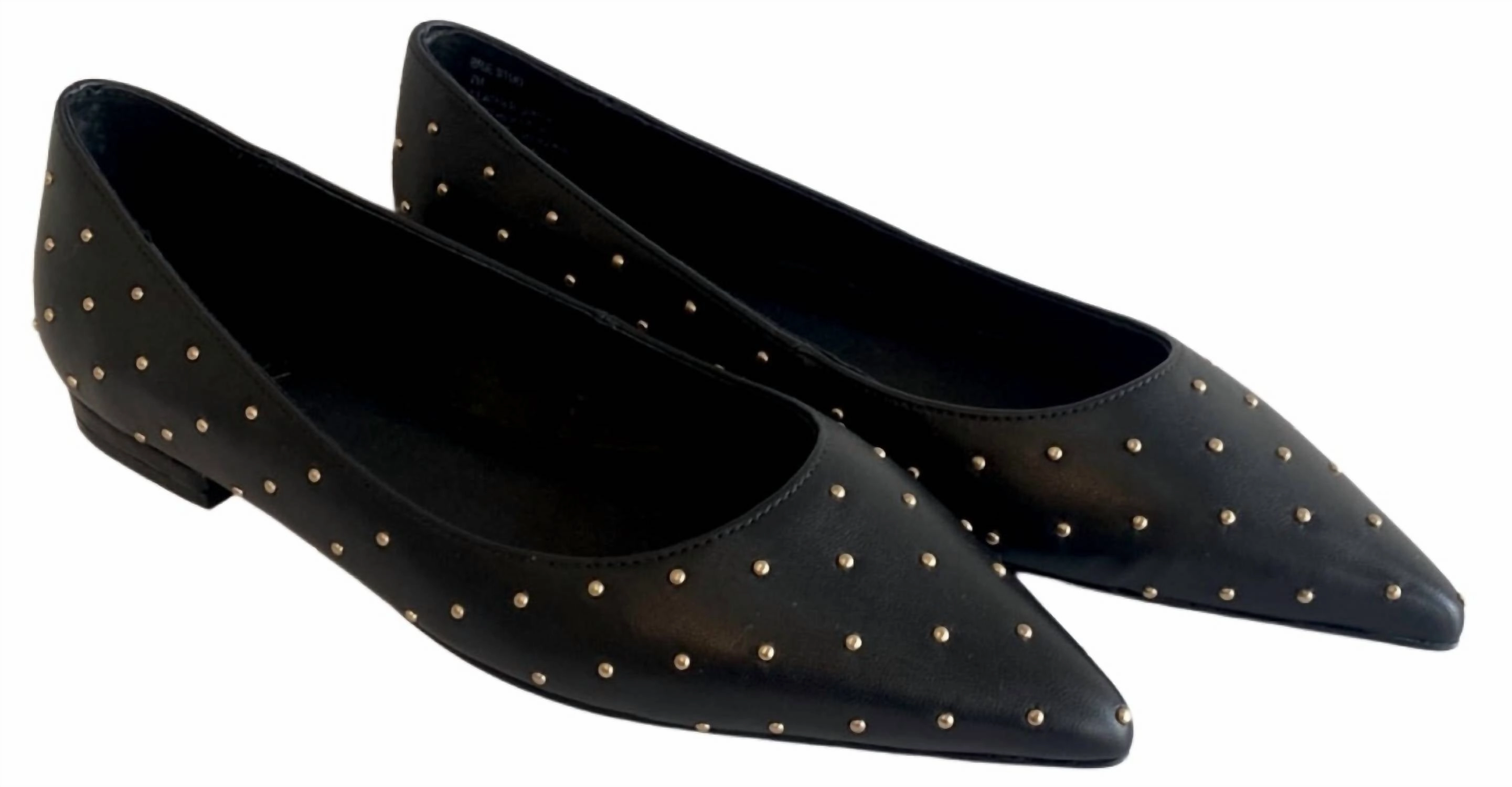 Women's Brie Pointed Flat Shoes In Black/gold Womens Flats special deals