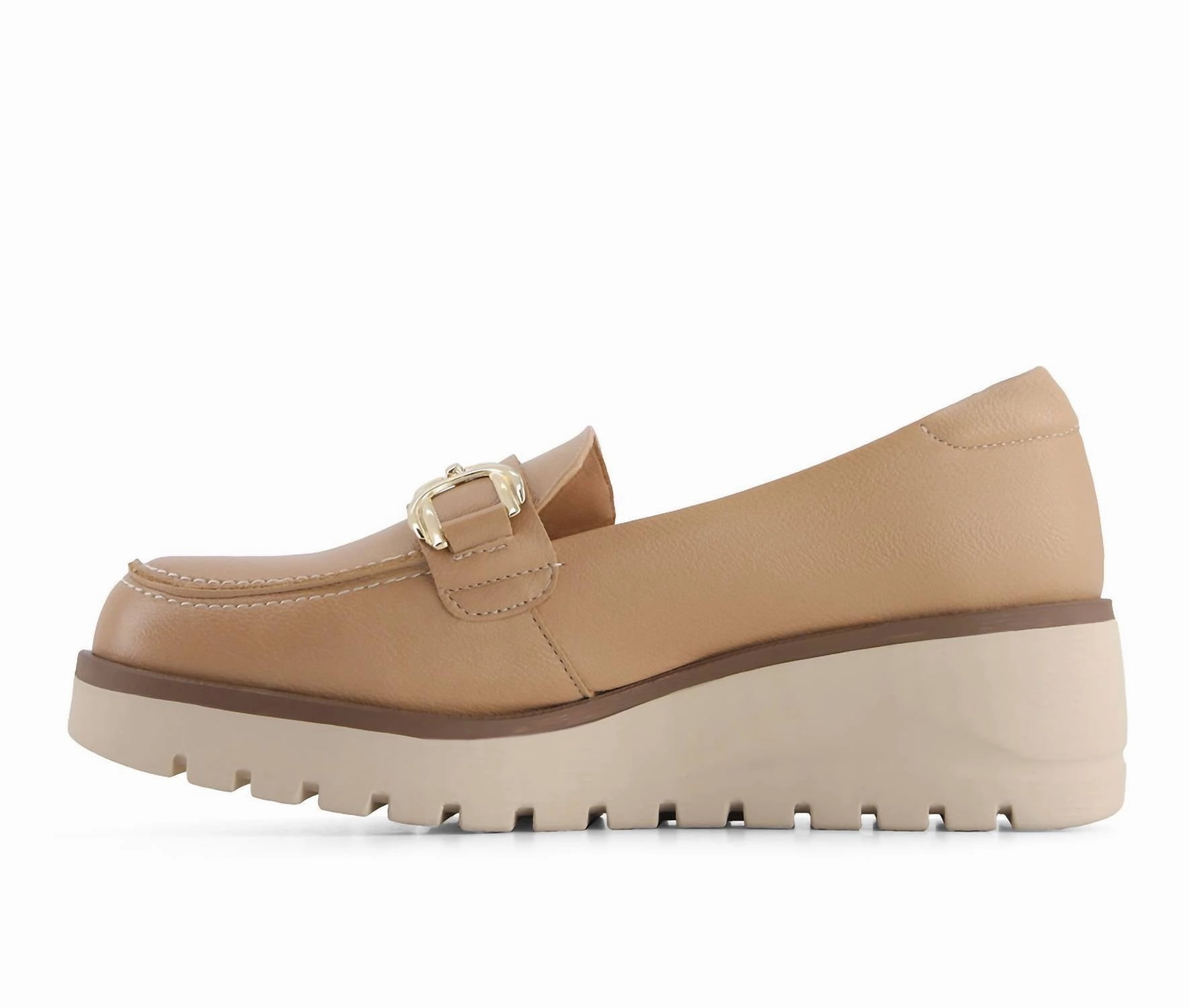 Women's Casual Wedge Loafers In Beige