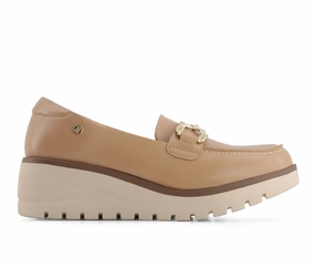 Women's Casual Wedge Loafers In Beige Comfy Women Flats under $50