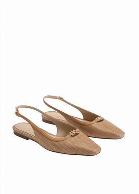 Women's Cleo Slingback Flat In Buff Tan Womens Casual Flats sale