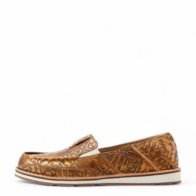 Women's Cruiser Shoes In Copper Blanket Emboss Trendy Flats for Women
