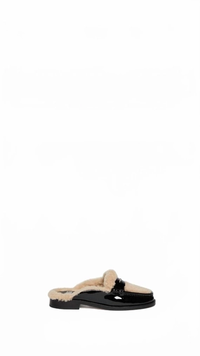 Women's Denim Emmett Mule In Black Patent Comfy Women Flats under $50