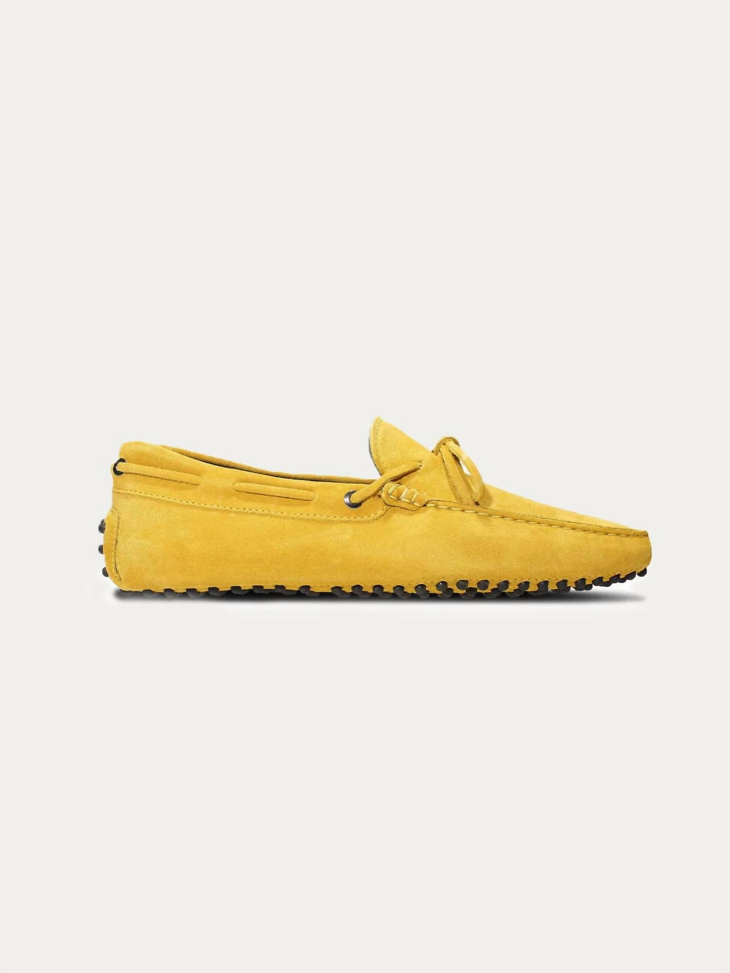 Women's Driving Moccasin Loafers In Yellow Suede