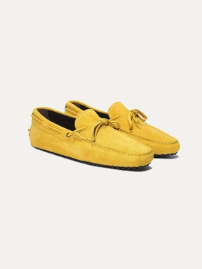 Women's Driving Moccasin Loafers In Yellow Suede Soft Sole Flats Womens sale