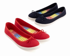 Women's Duo Combo Ballerinas Shoes 2 Pairs Pack In Red - Blue Womens Casual Flats sale