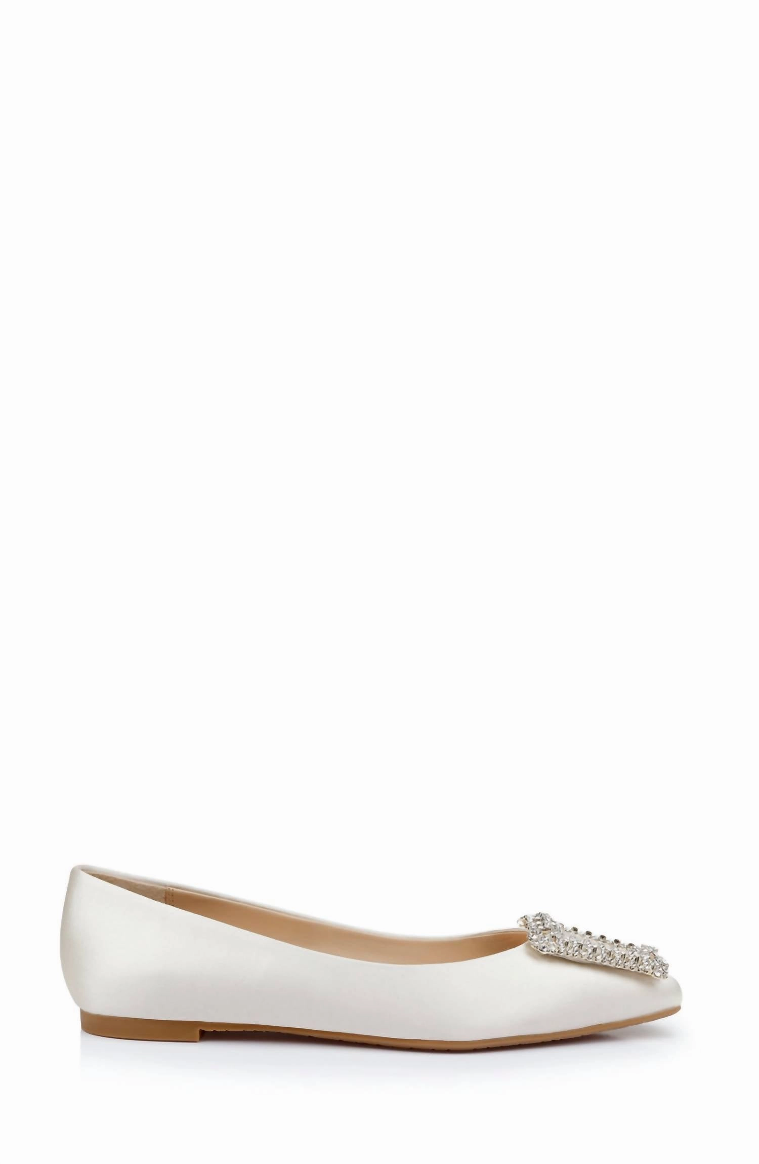 Women's Emerie Crystal Buckle Flats In Ivrsat