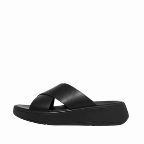 Women's F-Mode Cross Slides In All Black Womens Casual Flats sale