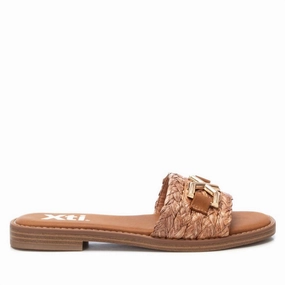 Women's Fashionable Sandals In Camel Trendy Flats for Women