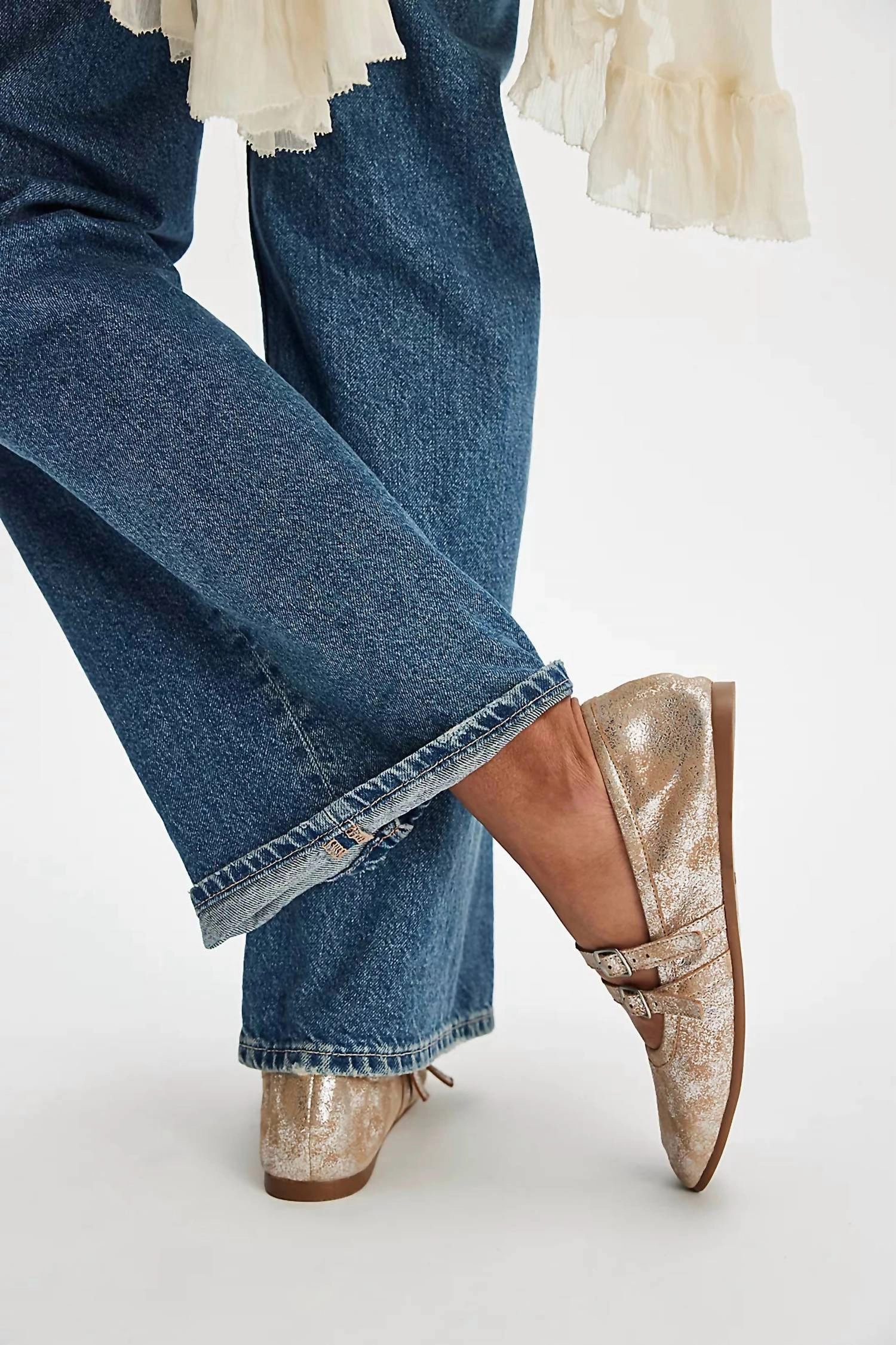 Women's Gemini Ballet Flat Shoes In Champagne