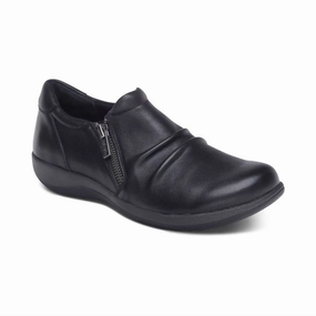 Women's Katie Side Zip Slip-On In Black Comfy Women Flats under $50