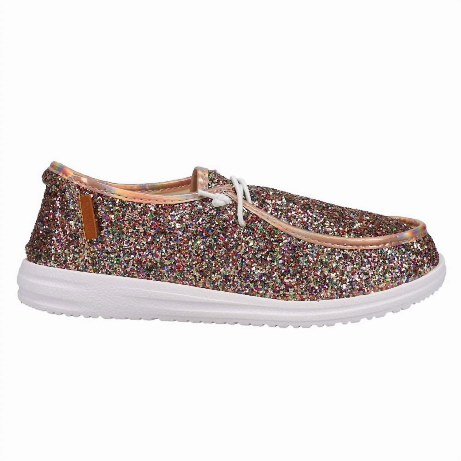 Women's Kayak Casual Shoes In Rose Gold Glitter