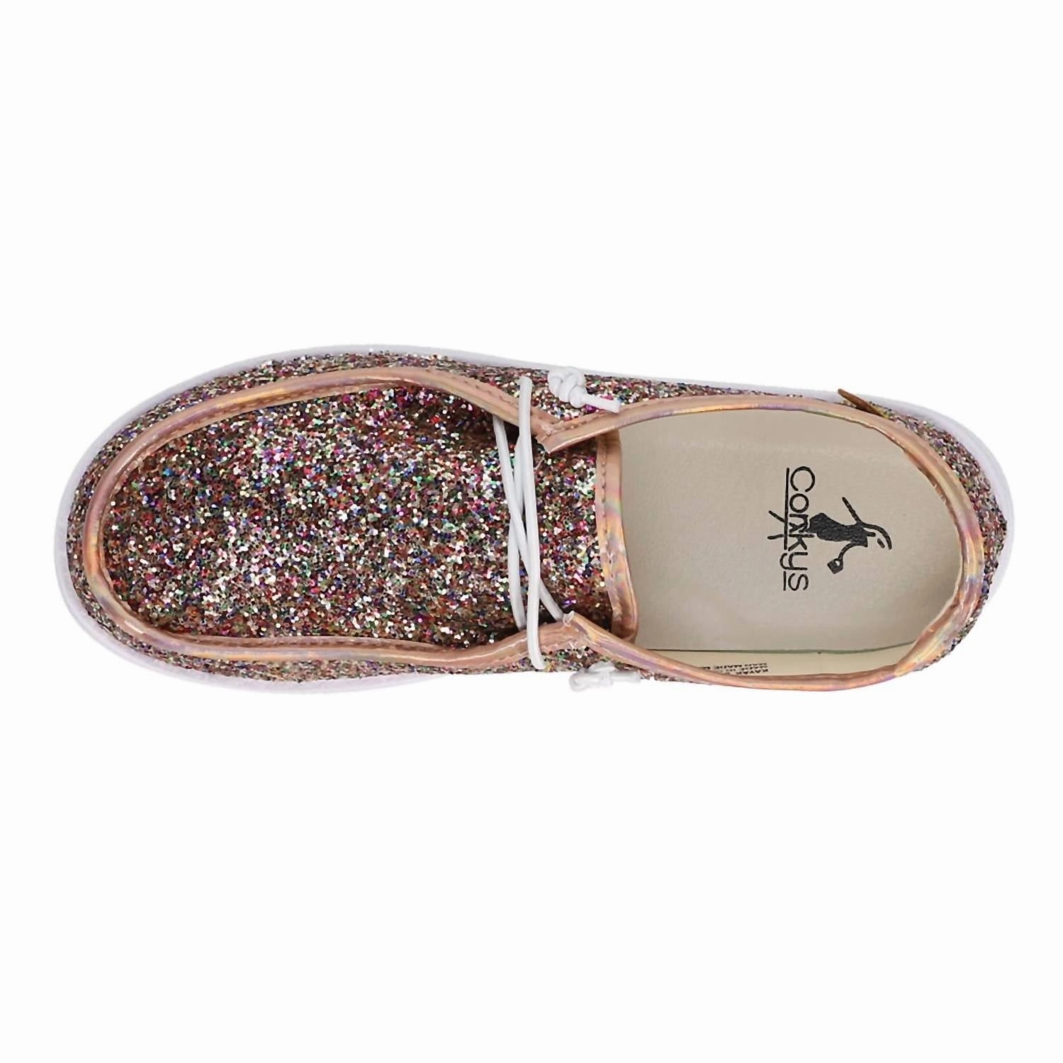 Women's Kayak Casual Shoes In Rose Gold Glitter