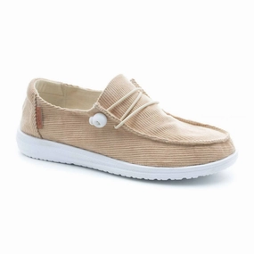 Women's Kayak Corduroy Boat Shoes In Tan Cheap Ballerina Flats Womens