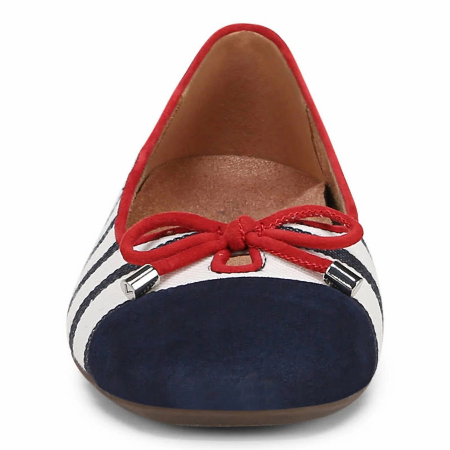 Women's Klara Ballet Flat Shoes In Navy/white Stripe
