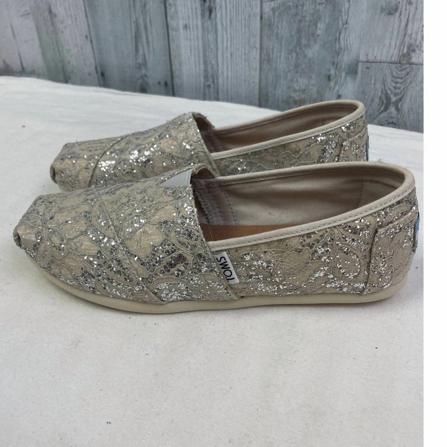 Women's Lace Fabric Loafers In Silver Floral
