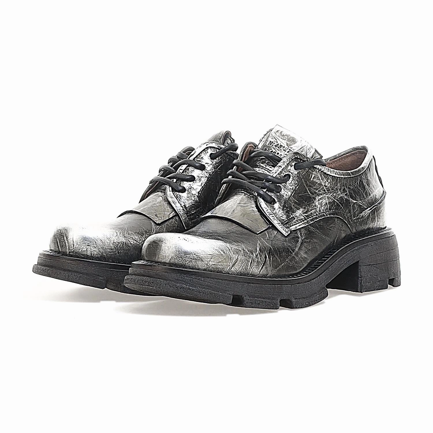 Women's Layton Lug-Sole Derby In Antique Silver
