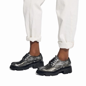 Women's Layton Lug-Sole Derby In Antique Silver Comfy Women Flats under $50
