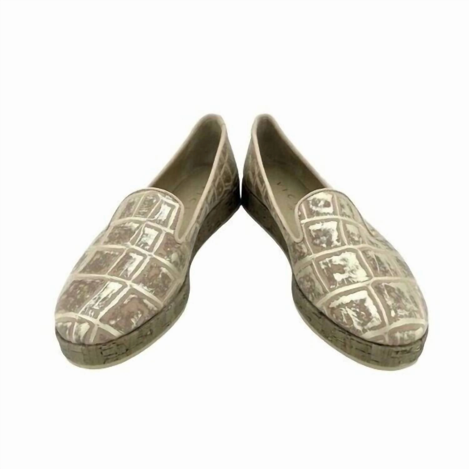 Women's Leather Loafer Flats In Tan