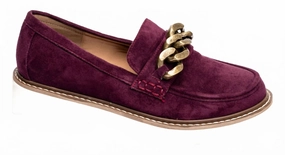 Women's Literally Faux Suede Loafers In Wine Comfy Women Flats under $50