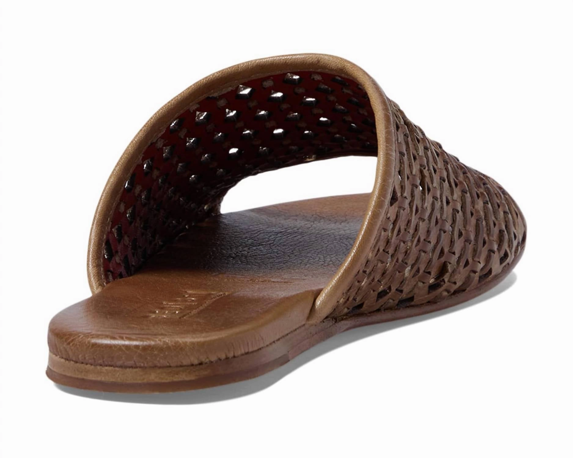 Women's Minerva Flat Slide Sandal In Tan Rustic