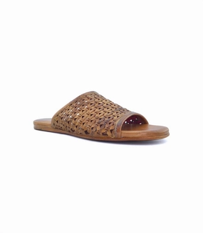 Women's Minerva Flat Slide Sandal In Tan Rustic Cheap Ballerina Flats Womens