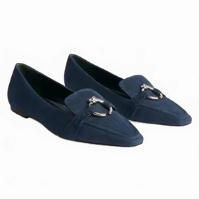 Women's Morgan Flat Shoe In Navy Comfy Women Flats under $50