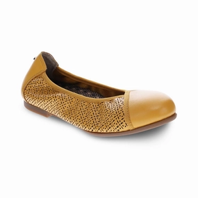 Women's Nairobi Ballet Shoes In Mustard French Lazer Womens Fashion Flats cheap
