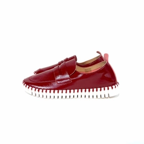Women's Patent Leather Flat In Rhubarb Comfy Women Flats under $50