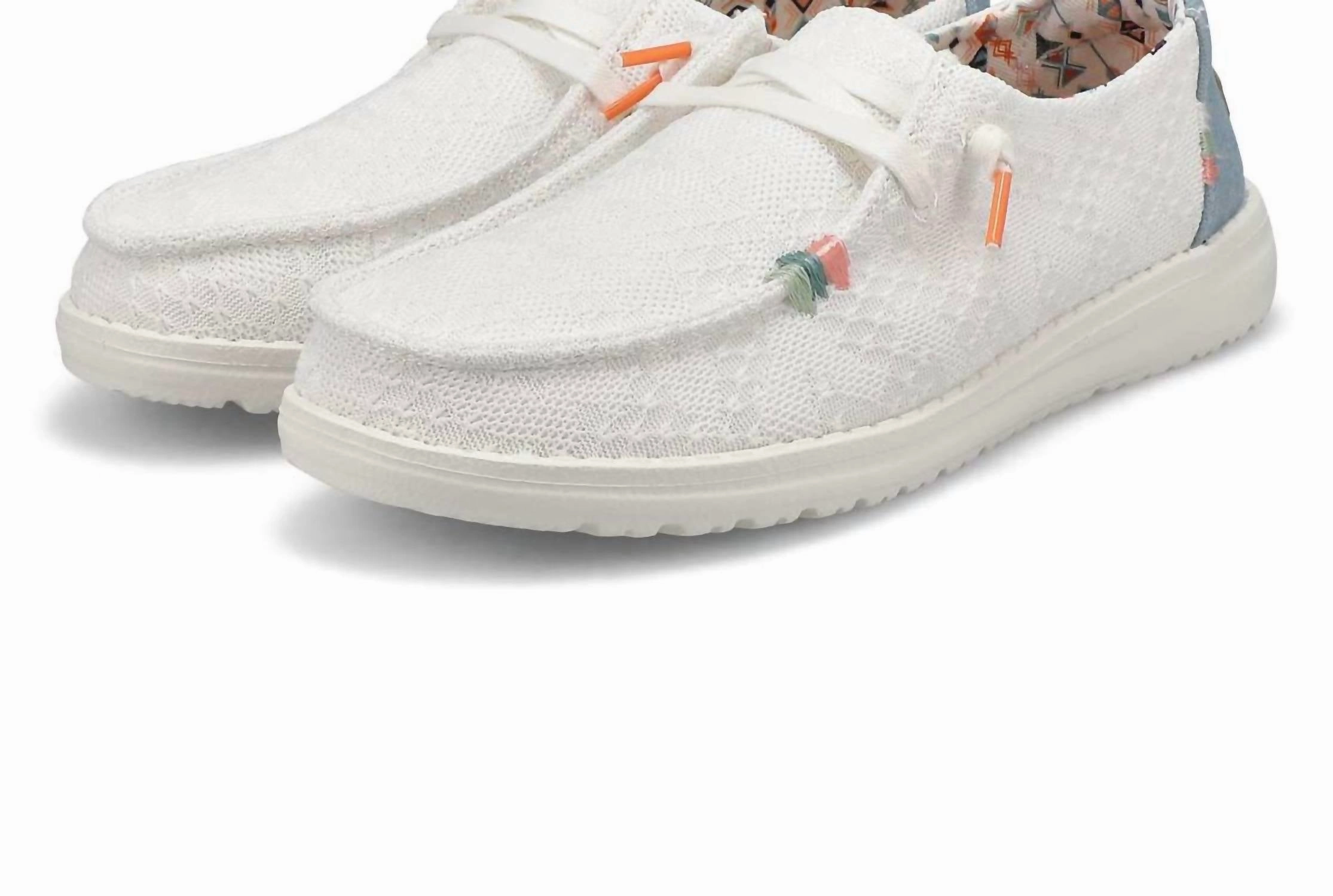 Women's Wendy Boho Casual Shoes In White Crochet