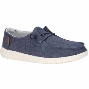 Women's Wendy Chambray Slip On Shoes In Navy White Womens Fashion Flats cheap
