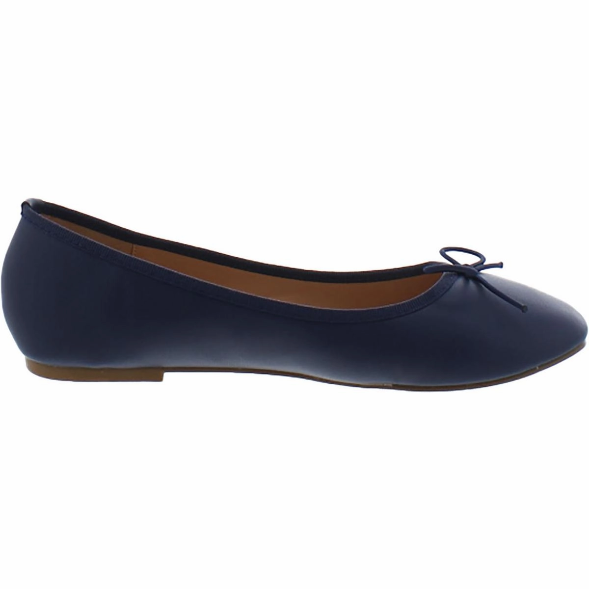 Womens Bow Faux Leather Ballet Flats