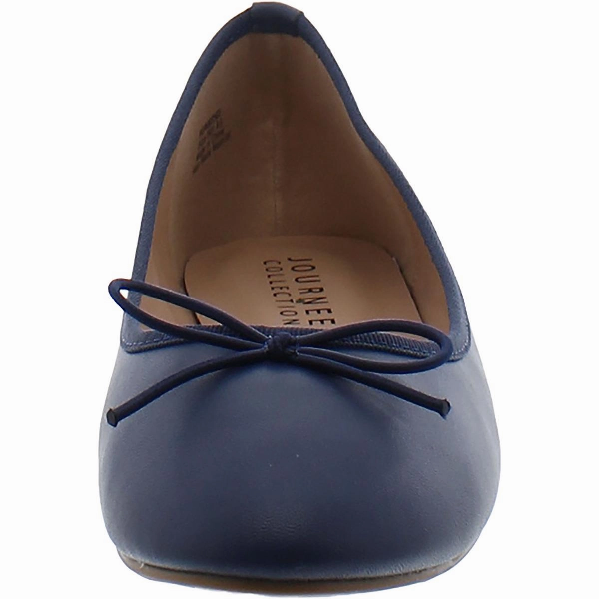 Womens Bow Faux Leather Ballet Flats