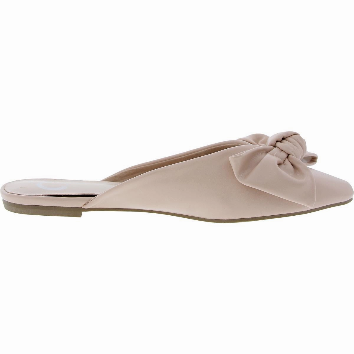 Womens Bow Faux Leather Mules