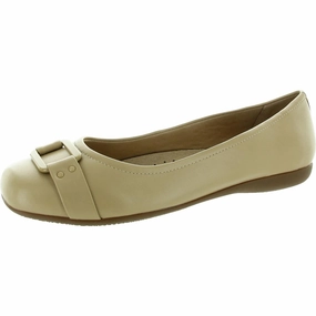 Womens Buckle Leather Flat Shoes Soft Sole Flats Womens sale